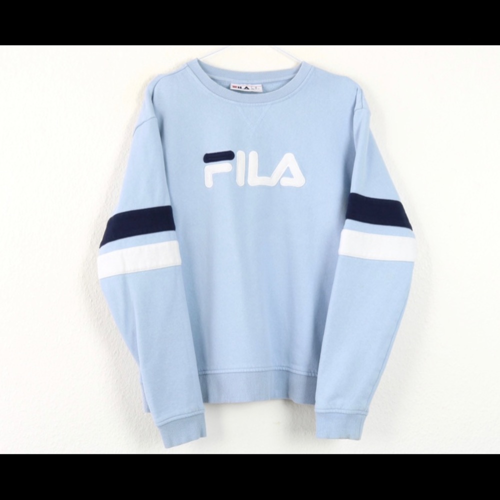 blue fila crew neck